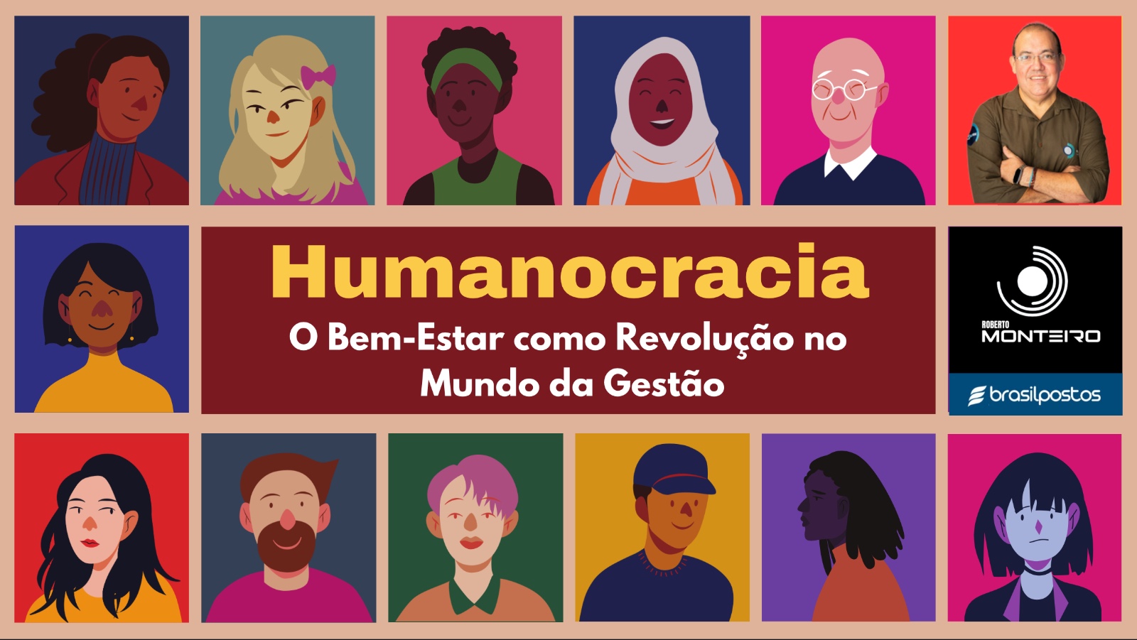 Imagem ilustrativa de equipe com título Humanocracia